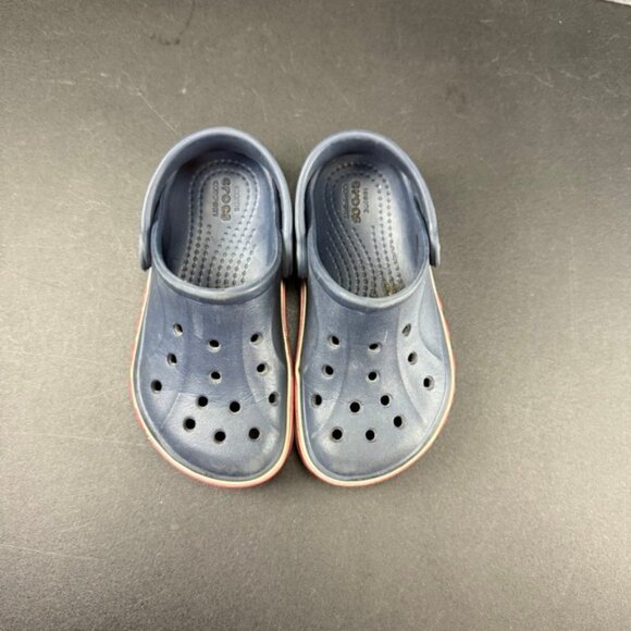 Crocs Kids Clogs Size 8 Navy Blue and Red Sneakers Shoes Slip On Casual - Picture 2 of 9